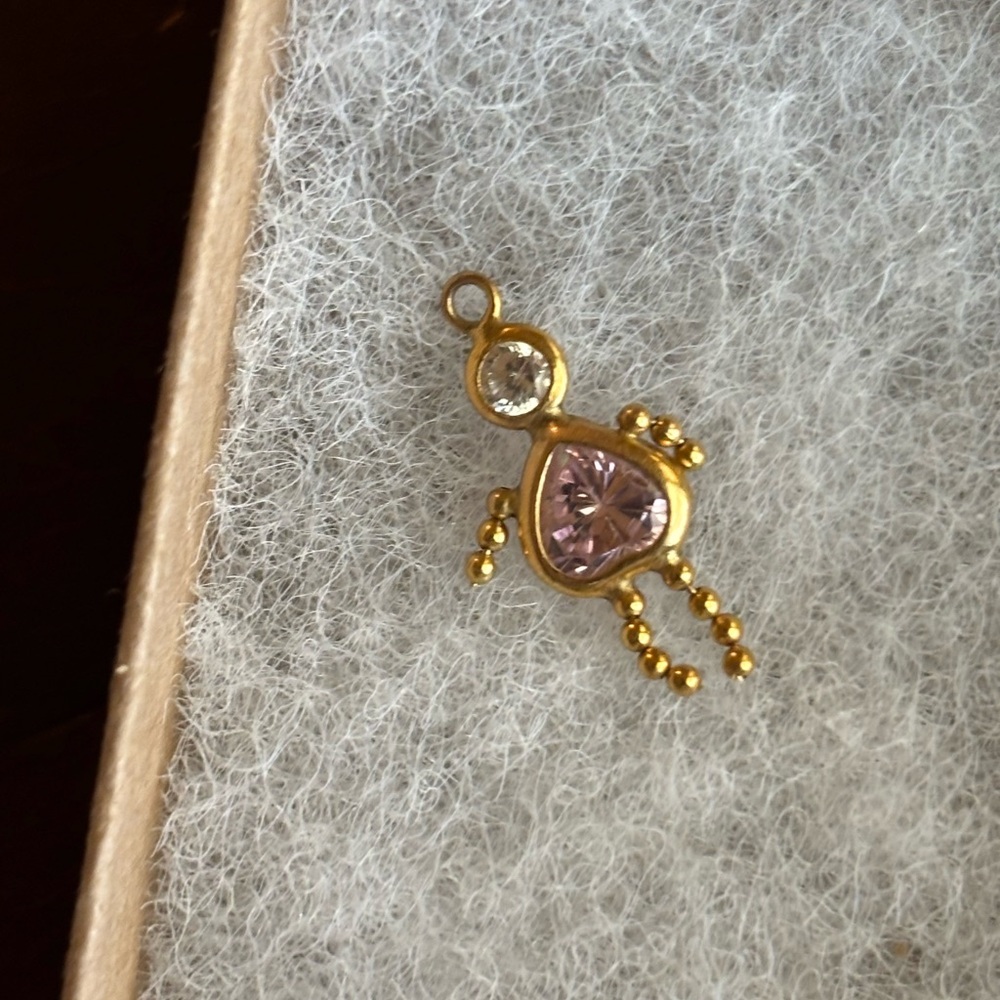 Gold and Pink Pendant Charm